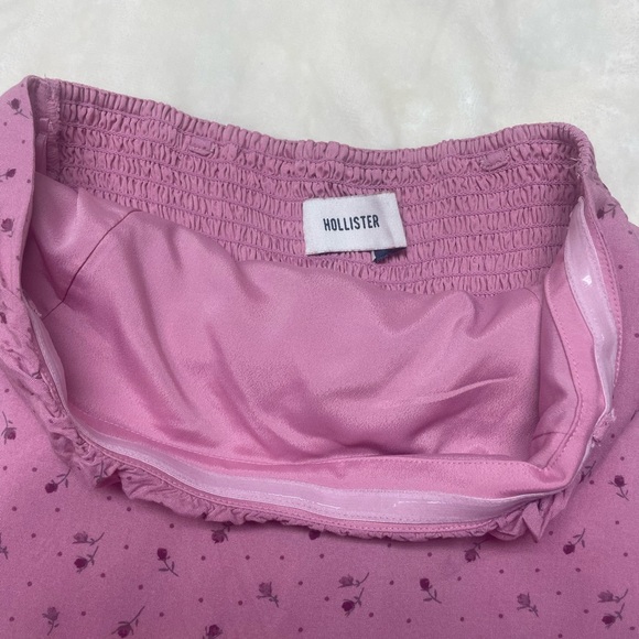 Hollister Pink Floral removable Strapless Top - Picture 3 of 4